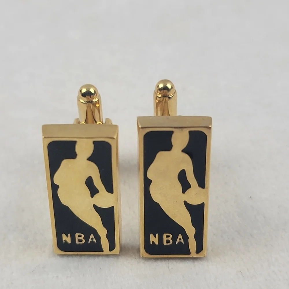 NWOT NBA Basketball gold and silvertone cufflinks 1 pair